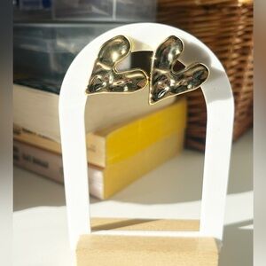 NIP Gold Heart Fashion Kawaii Earrings